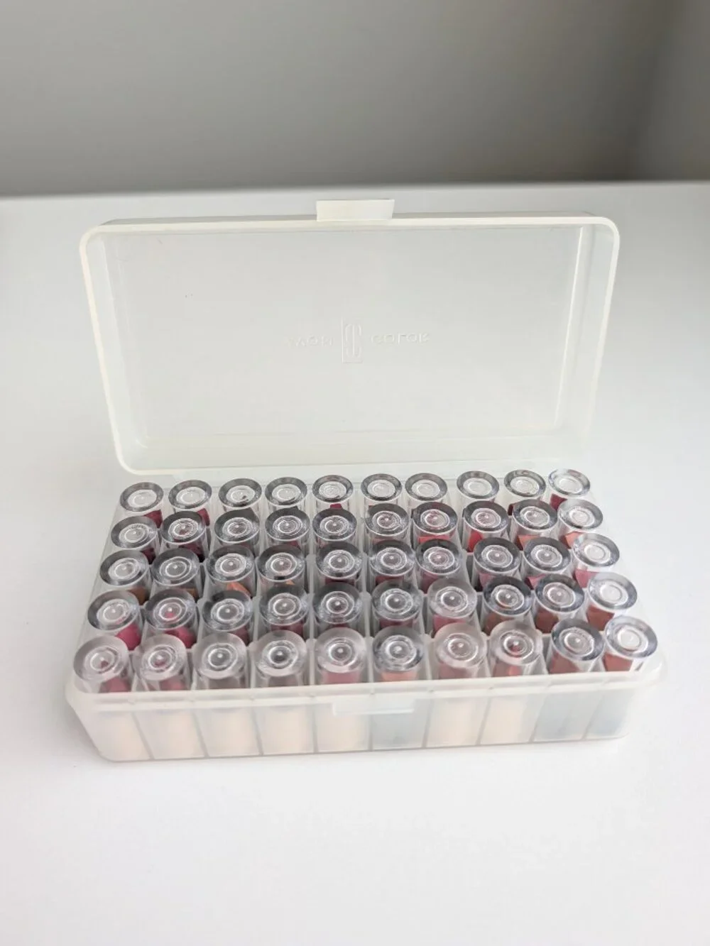 Vintage Avon Mini Lipstick Samples 50 New Old Stock w Plastic Case Duplicates